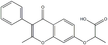 2-[(2-methyl-4-oxo-3-phenyl-4H-chromen-7-yl)oxy]propanoic acid 结构式