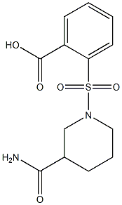 2-[(3-carbamoylpiperidine-1-)sulfonyl]benzoic acid 结构式