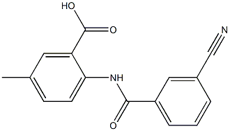 2-[(3-cyanobenzene)amido]-5-methylbenzoic acid 结构式