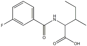 2-[(3-fluorobenzoyl)amino]-3-methylpentanoic acid 结构式