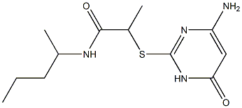 2-[(4-amino-6-oxo-1,6-dihydropyrimidin-2-yl)sulfanyl]-N-(pentan-2-yl)propanamide 结构式