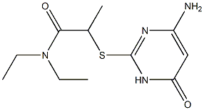 2-[(4-amino-6-oxo-1,6-dihydropyrimidin-2-yl)sulfanyl]-N,N-diethylpropanamide 结构式