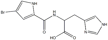 2-[(4-bromo-1H-pyrrol-2-yl)formamido]-3-(1H-imidazol-4-yl)propanoic acid 结构式