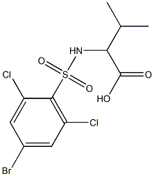 2-[(4-bromo-2,6-dichlorobenzene)sulfonamido]-3-methylbutanoic acid 结构式