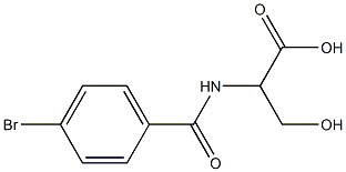 2-[(4-bromobenzoyl)amino]-3-hydroxypropanoic acid 结构式