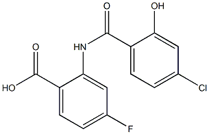 2-[(4-chloro-2-hydroxybenzene)amido]-4-fluorobenzoic acid 结构式