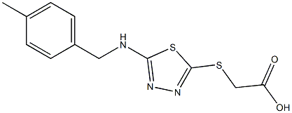 2-[(5-{[(4-methylphenyl)methyl]amino}-1,3,4-thiadiazol-2-yl)sulfanyl]acetic acid 结构式