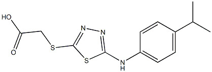 2-[(5-{[4-(propan-2-yl)phenyl]amino}-1,3,4-thiadiazol-2-yl)sulfanyl]acetic acid 结构式