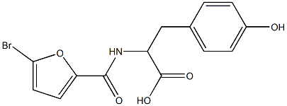 2-[(5-bromofuran-2-yl)formamido]-3-(4-hydroxyphenyl)propanoic acid 结构式