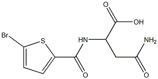 2-[(5-bromothiophen-2-yl)formamido]-3-carbamoylpropanoic acid 结构式