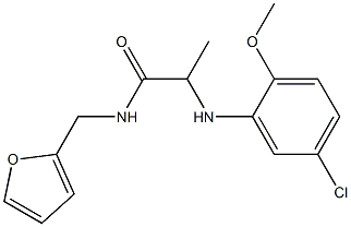 2-[(5-chloro-2-methoxyphenyl)amino]-N-(furan-2-ylmethyl)propanamide 结构式