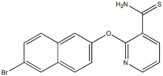 2-[(6-bromonaphthalen-2-yl)oxy]pyridine-3-carbothioamide 结构式
