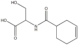 2-[(cyclohex-3-en-1-ylcarbonyl)amino]-3-hydroxypropanoic acid 结构式