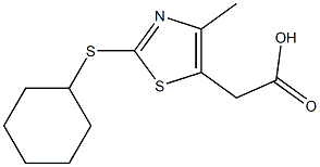 2-[2-(cyclohexylsulfanyl)-4-methyl-1,3-thiazol-5-yl]acetic acid 结构式