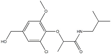 2-[2-chloro-4-(hydroxymethyl)-6-methoxyphenoxy]-N-(2-methylpropyl)propanamide 结构式