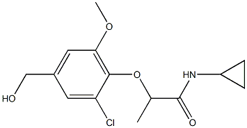 2-[2-chloro-4-(hydroxymethyl)-6-methoxyphenoxy]-N-cyclopropylpropanamide 结构式