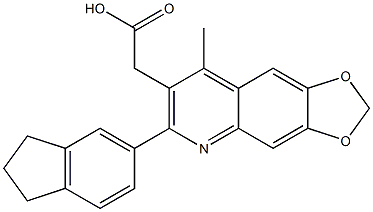 2-[6-(2,3-dihydro-1H-inden-5-yl)-8-methyl-2H-[1,3]dioxolo[4,5-g]quinolin-7-yl]acetic acid 结构式