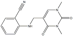 2-{[(1,3-dimethyl-2,4-dioxo-1,2,3,4-tetrahydropyrimidin-5-yl)methyl]amino}benzonitrile 结构式