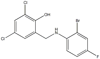 2-{[(2-bromo-4-fluorophenyl)amino]methyl}-4,6-dichlorophenol 结构式