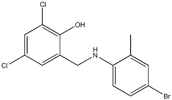 2-{[(4-bromo-2-methylphenyl)amino]methyl}-4,6-dichlorophenol 结构式