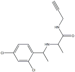 2-{[1-(2,4-dichlorophenyl)ethyl]amino}-N-(prop-2-yn-1-yl)propanamide 结构式