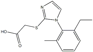 2-{[1-(2-ethyl-6-methylphenyl)-1H-imidazol-2-yl]sulfanyl}acetic acid 结构式