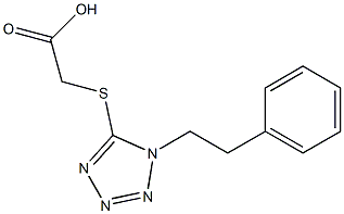 2-{[1-(2-phenylethyl)-1H-1,2,3,4-tetrazol-5-yl]sulfanyl}acetic acid 结构式
