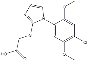 2-{[1-(4-chloro-2,5-dimethoxyphenyl)-1H-imidazol-2-yl]sulfanyl}acetic acid 结构式