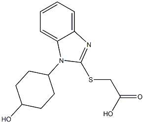 2-{[1-(4-hydroxycyclohexyl)-1H-1,3-benzodiazol-2-yl]sulfanyl}acetic acid 结构式