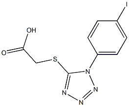 2-{[1-(4-iodophenyl)-1H-1,2,3,4-tetrazol-5-yl]sulfanyl}acetic acid 结构式