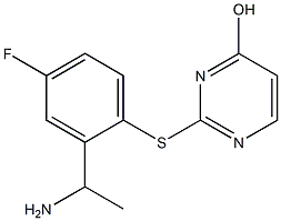 2-{[2-(1-aminoethyl)-4-fluorophenyl]sulfanyl}pyrimidin-4-ol 结构式