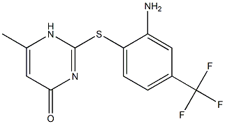 2-{[2-amino-4-(trifluoromethyl)phenyl]sulfanyl}-6-methyl-1,4-dihydropyrimidin-4-one 结构式