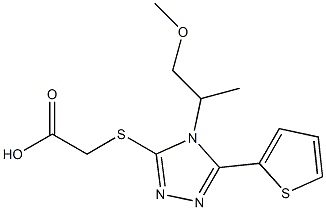 2-{[4-(1-methoxypropan-2-yl)-5-(thiophen-2-yl)-4H-1,2,4-triazol-3-yl]sulfanyl}acetic acid 结构式