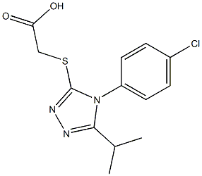 2-{[4-(4-chlorophenyl)-5-(propan-2-yl)-4H-1,2,4-triazol-3-yl]sulfanyl}acetic acid 结构式
