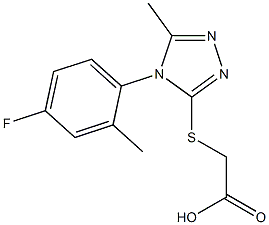 2-{[4-(4-fluoro-2-methylphenyl)-5-methyl-4H-1,2,4-triazol-3-yl]sulfanyl}acetic acid 结构式