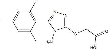2-{[4-amino-5-(2,4,6-trimethylphenyl)-4H-1,2,4-triazol-3-yl]sulfanyl}acetic acid 结构式