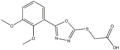 2-{[5-(2,3-dimethoxyphenyl)-1,3,4-oxadiazol-2-yl]sulfanyl}acetic acid 结构式