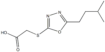 2-{[5-(3-methylbutyl)-1,3,4-oxadiazol-2-yl]sulfanyl}acetic acid 结构式