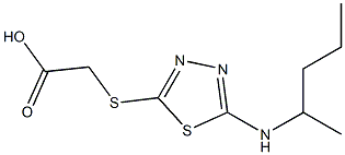 2-{[5-(pentan-2-ylamino)-1,3,4-thiadiazol-2-yl]sulfanyl}acetic acid 结构式