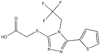 2-{[5-(thiophen-2-yl)-4-(2,2,2-trifluoroethyl)-4H-1,2,4-triazol-3-yl]sulfanyl}acetic acid 结构式