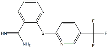 2-{[5-(trifluoromethyl)pyridin-2-yl]sulfanyl}pyridine-3-carboximidamide 结构式