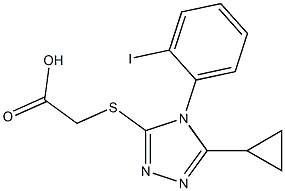 2-{[5-cyclopropyl-4-(2-iodophenyl)-4H-1,2,4-triazol-3-yl]sulfanyl}acetic acid 结构式