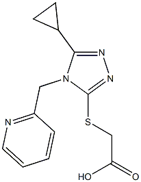 2-{[5-cyclopropyl-4-(pyridin-2-ylmethyl)-4H-1,2,4-triazol-3-yl]sulfanyl}acetic acid 结构式