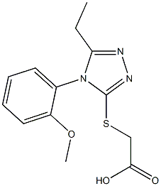 2-{[5-ethyl-4-(2-methoxyphenyl)-4H-1,2,4-triazol-3-yl]sulfanyl}acetic acid 结构式