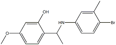 2-{1-[(4-bromo-3-methylphenyl)amino]ethyl}-5-methoxyphenol 结构式