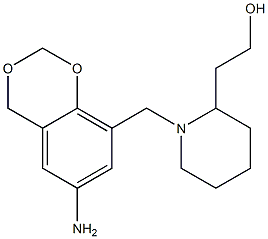 2-{1-[(6-amino-2,4-dihydro-1,3-benzodioxin-8-yl)methyl]piperidin-2-yl}ethan-1-ol 结构式