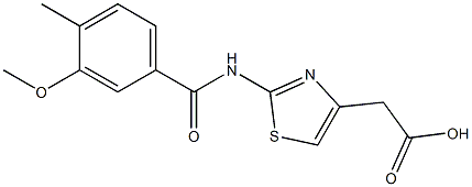 2-{2-[(3-methoxy-4-methylbenzene)amido]-1,3-thiazol-4-yl}acetic acid 结构式