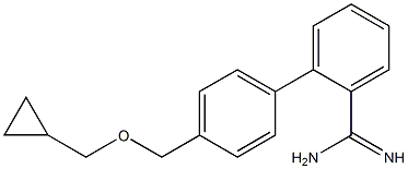 2-{4-[(cyclopropylmethoxy)methyl]phenyl}benzene-1-carboximidamide 结构式