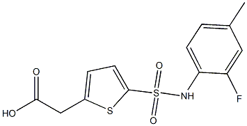 2-{5-[(2-fluoro-4-methylphenyl)sulfamoyl]thiophen-2-yl}acetic acid 结构式