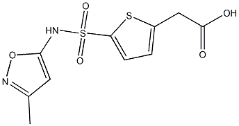 2-{5-[(3-methyl-1,2-oxazol-5-yl)sulfamoyl]thiophen-2-yl}acetic acid 结构式